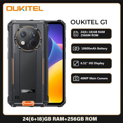 Teléfono inteligente robusto Oukitel G1 Android 24 GB (6+18) + 256 GB
