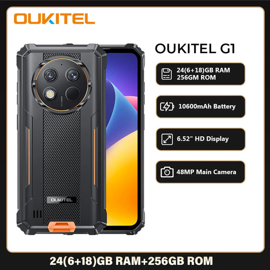 Teléfono inteligente robusto Oukitel G1 Android 24 GB (6+18) + 256 GB