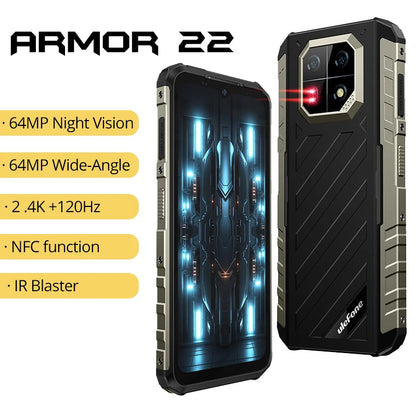 Ulefone Armor 22 Android 13, 16 GB (8+8 GB de RAM), 128 GB/256 GB de ROM