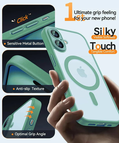 Funda Magnética de Lujo Magsafe a Prueba de Golpes para iPhone 16, 15