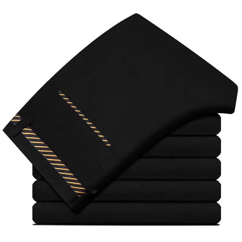Pantalones de traje para hombre, elegantes pantalones de vestir