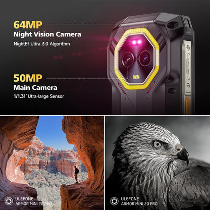 Teléfono robusto Ulefone Armor Mini 20 Pro 5G de 4,7 pulgadas, Android 14