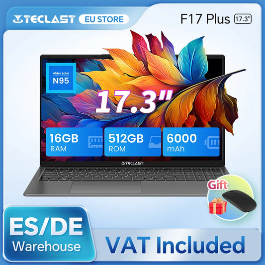 Portátil Teclast F17Plus de 17,3 pulgadas con Intel N95, 16 GB de RAM, 512 GB