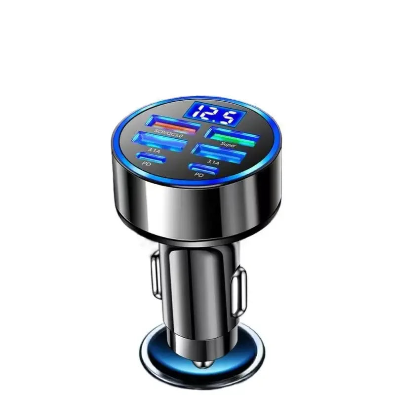 Adaptador de cargador de teléfono para coche UYUXIO 6 en 1 USB C