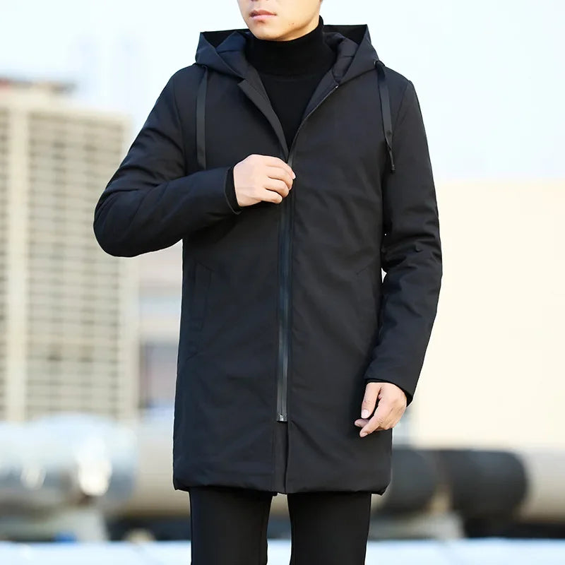Gabardina de otoño e invierno para hombre, cortavientos, chaqueta de abrigo