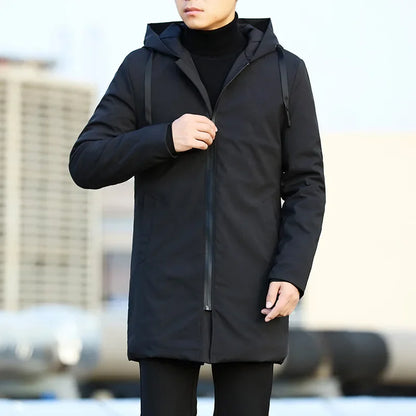 Gabardina de otoño e invierno para hombre, cortavientos, chaqueta de abrigo