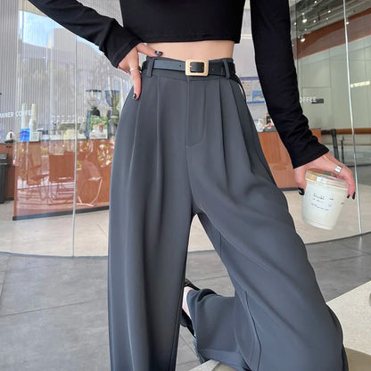 Pantalones anchos y cintura alta para mujer