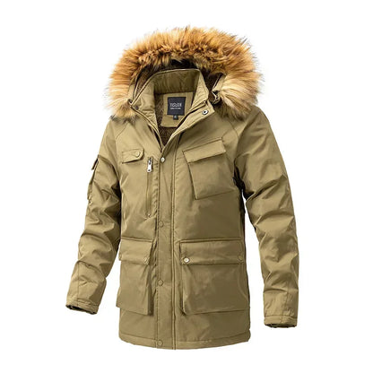 Parkas cortavientos, abrigo resistente al frío con relleno de algodón para hombre