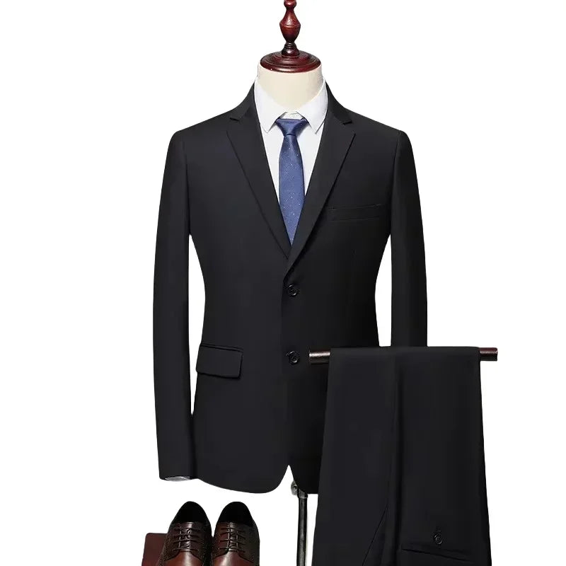 Traje S-8XL (Blazer + Pantalones) para hombre, estilo británico