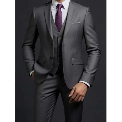 Traje (Blazer + Chaleco + Pantalones) para hombre, estilo británico