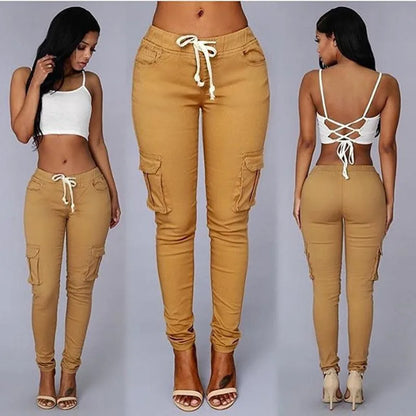 Pantalones de tubo ajustados para mujer, pantalones casuales
