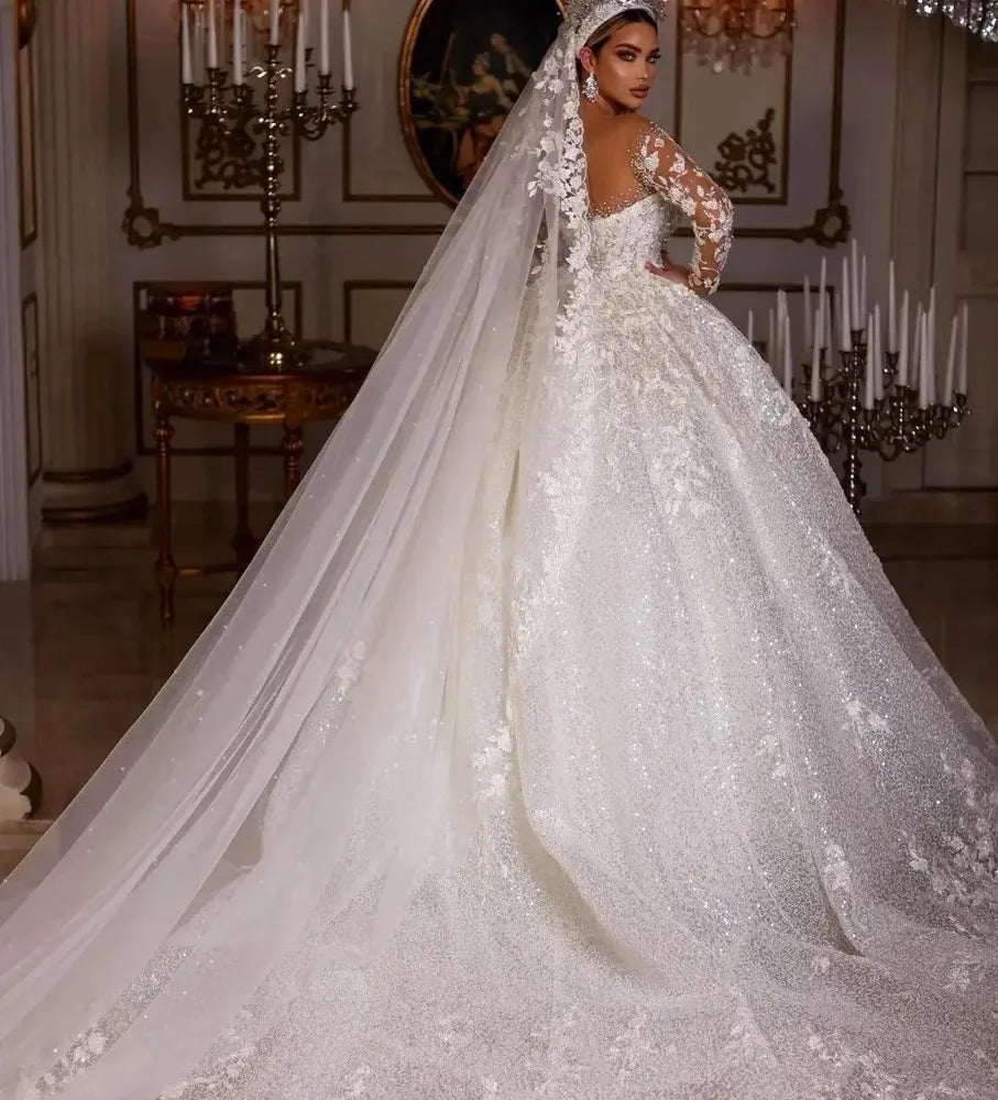 Vestidos de novia de princesa de lujo, vestido de novia vintage
