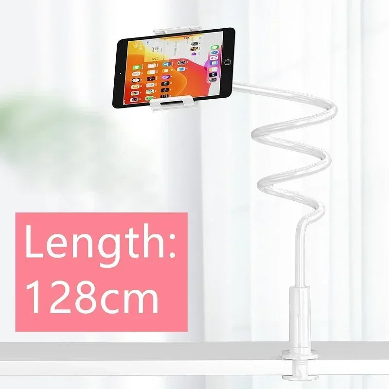 Soporte para teléfono de 128 cm, reposacabezas, brazo largo flexible