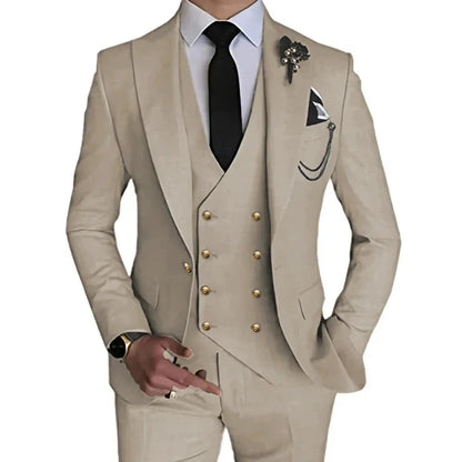 Trajes de moda para hombre, 3 piezas, estilo boutique, de ocio