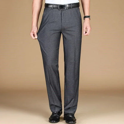 Pantalones de traje de negocios para hombre, de pierna estrecha y recta