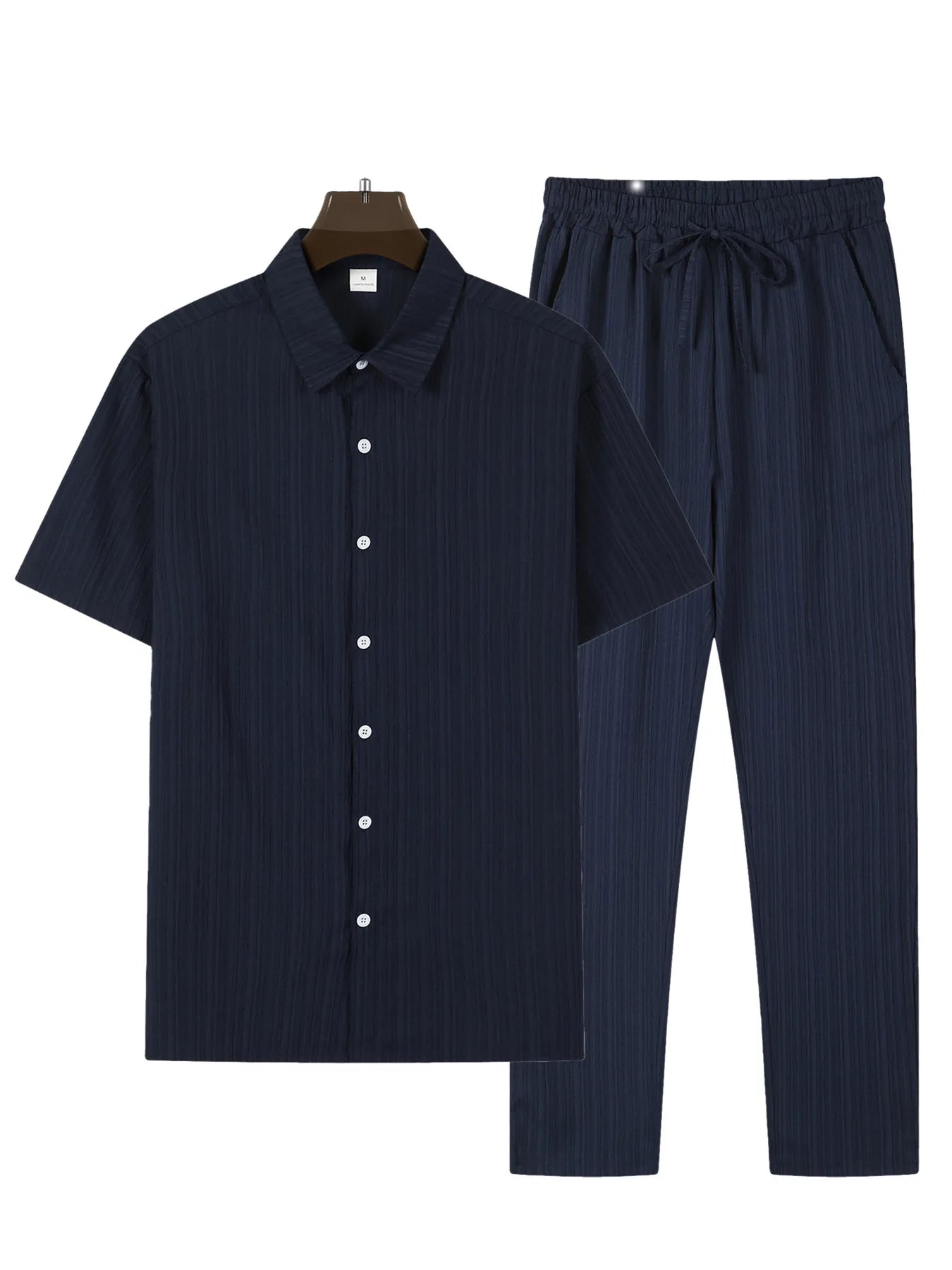 Conjuntos casuales de dos piezas a rayas para hombre, camisetas