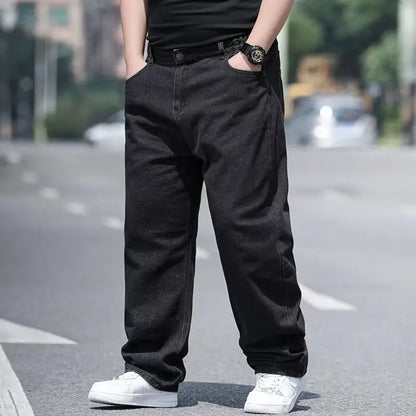 Pantalones vaqueros de gran tamaño para hombre, pantalones vaqueros