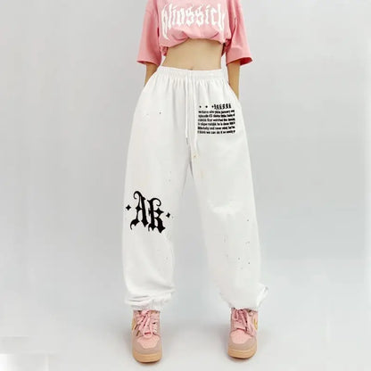 Pantalones deportivos de hip-hop para mujer con estampado