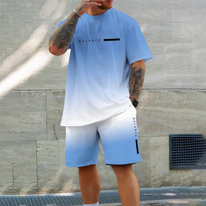 Conjunto de camiseta casual 3D para hombre, ropa deportiva de talla grande