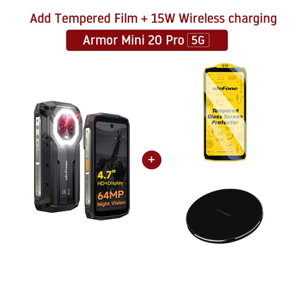 Teléfono robusto Ulefone Armor Mini 20 Pro 5G de 4,7 pulgadas, Android 14
