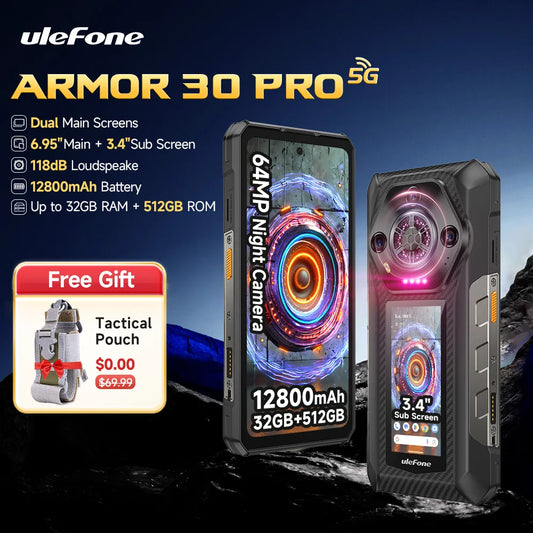 Ulefone Armor 30 Pro 5G - Teléfono robusto Android (6,95", 120 Hz, 512 GB