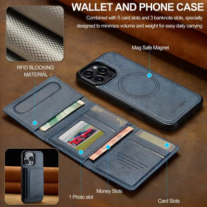 Funda de cuero para iPhone 16 Pro Max 16E, lujosa funda tipo cartera