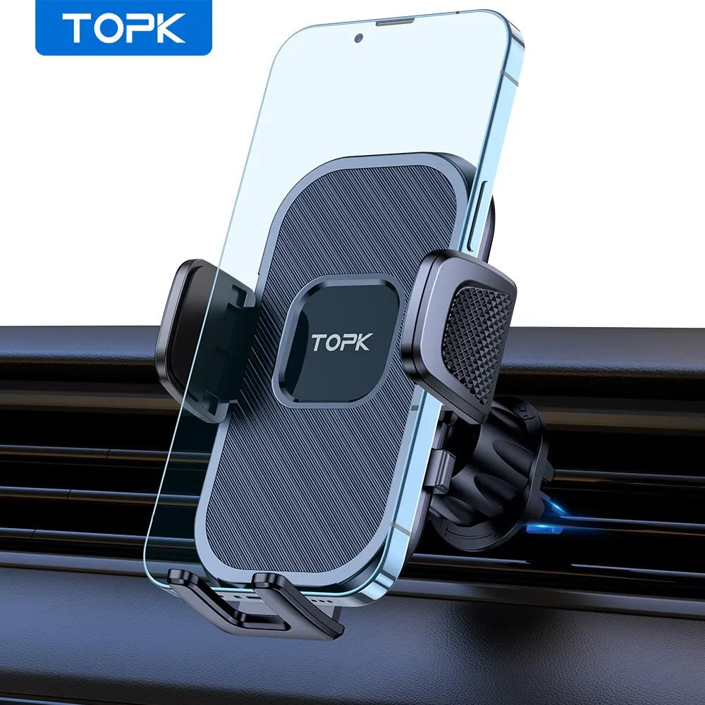 Soporte de teléfono para coche TOPK, soporte de gravedad para iPhone