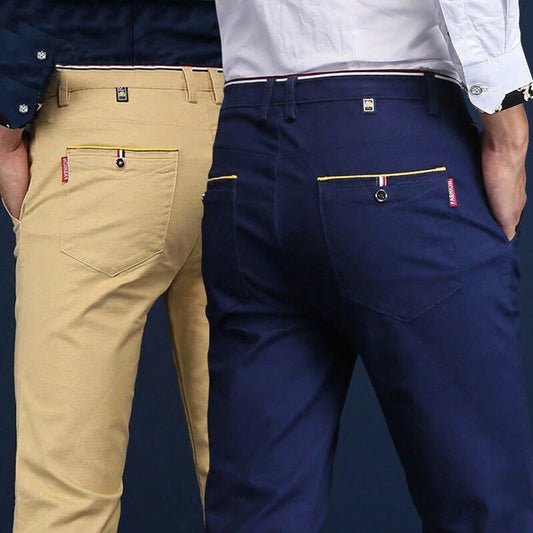 Pantalones para hombre 2024, nuevo estilo clásico, de algodón elástico