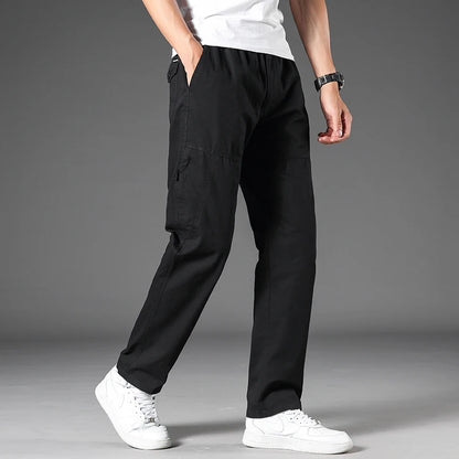 Pantalones cargo 95 % algodón para hombre, ropa de trabajo de verano