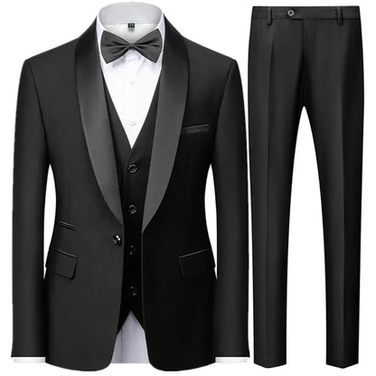Conjunto de tres piezas para fiesta de boda de otoño para hombre