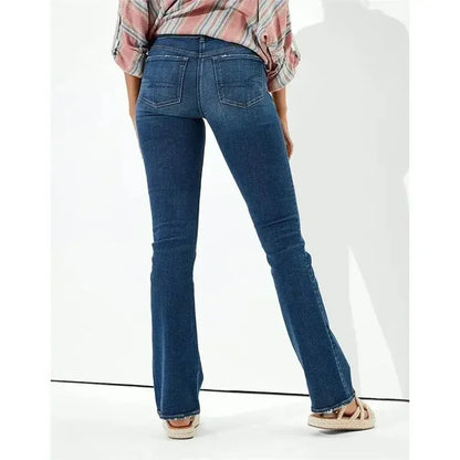 Pantalones vaqueros rectos de cintura alta con realce de cadera para mujer
