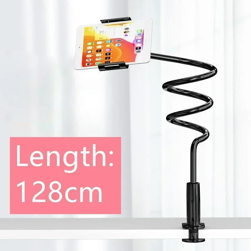 Soporte para teléfono de 128 cm, reposacabezas, brazo largo flexible