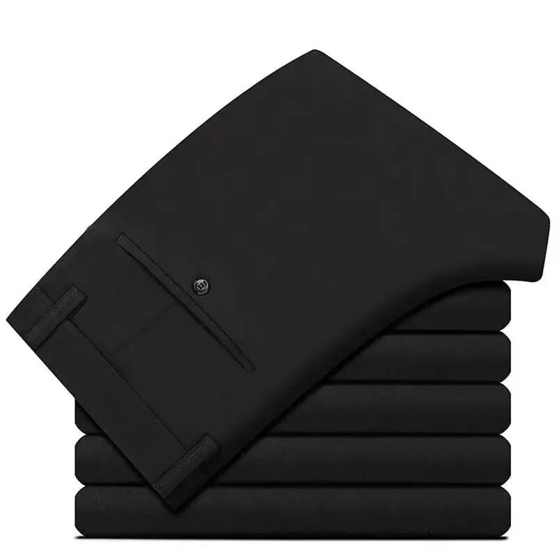 Pantalones de traje elásticos para hombre, pantalones de oficina