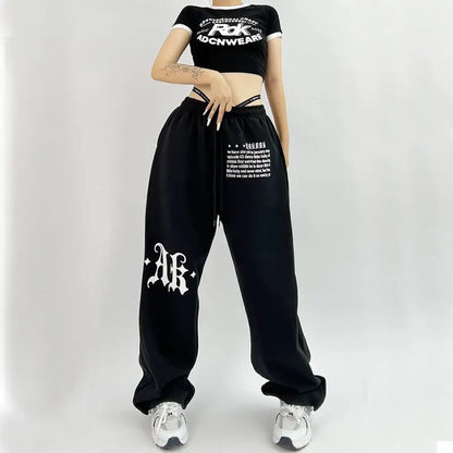 Pantalones deportivos de hip-hop para mujer con estampado