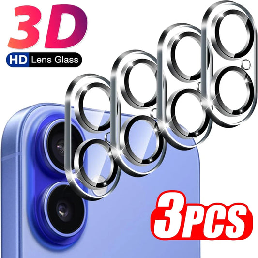 3 protectores de lente de cámara de vidrio templado para iPhone 17