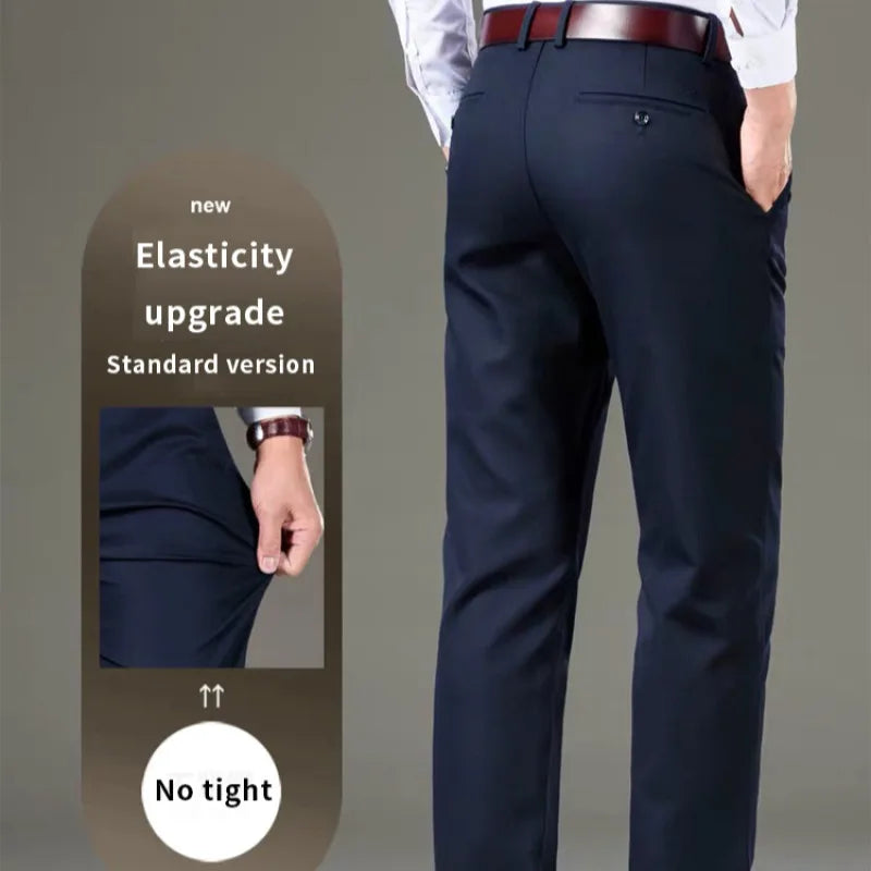 Pantalones de traje de seda de hielo para hombre Pantalones holgados