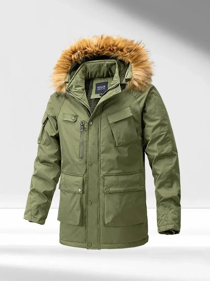 Parkas cortavientos, abrigo resistente al frío con relleno de algodón para hombre