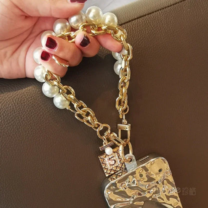 Cordón para teléfono móvil n.° 5 con etiqueta colgante, cadena doble