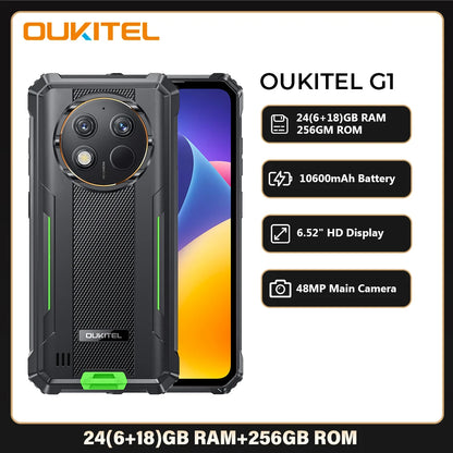 Teléfono inteligente robusto Oukitel G1 Android 24 GB (6+18) + 256 GB