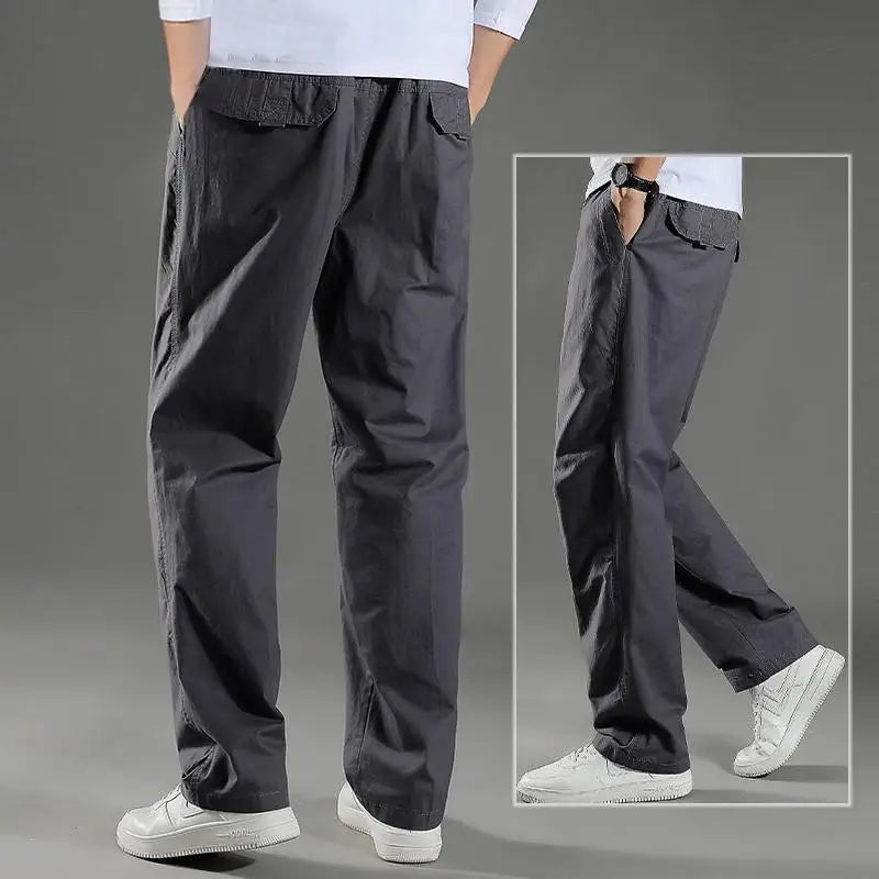 Pantalones cargo 95 % algodón para hombre, ropa de trabajo de verano