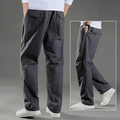 Pantalones cargo 95 % algodón para hombre, ropa de trabajo de verano