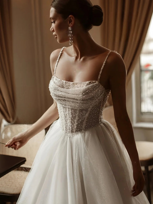 Vestidos de novia con brillo, encantadores vestidos de novia con cuentas