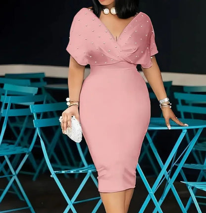 Vestido de fiesta de moda para mujer con escote en V