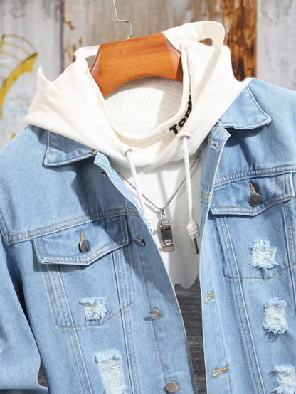 Chaqueta vaquera informal para hombre, estilo urbano