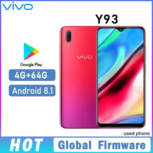 Teléfono inteligente VIVO Y93 con firmware global, cámara de 13 MP + 2 MP