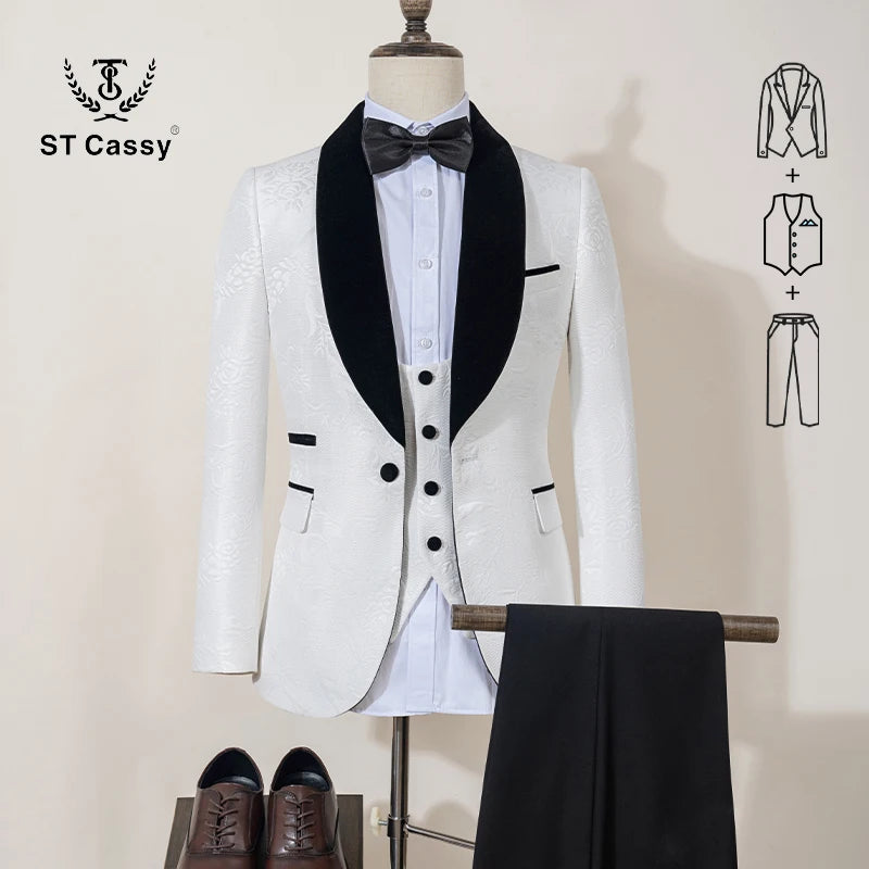 Cassy - Traje de fiesta de alta calidad con talla retro, esmoquin