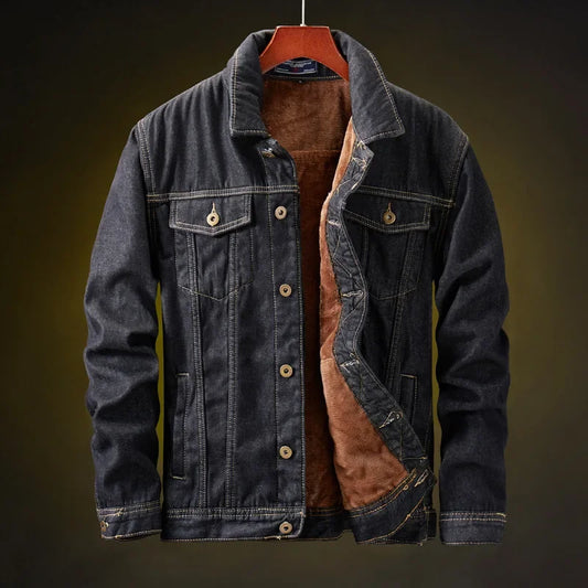 Chaquetas vaqueras de invierno para hombre, abrigos gruesos