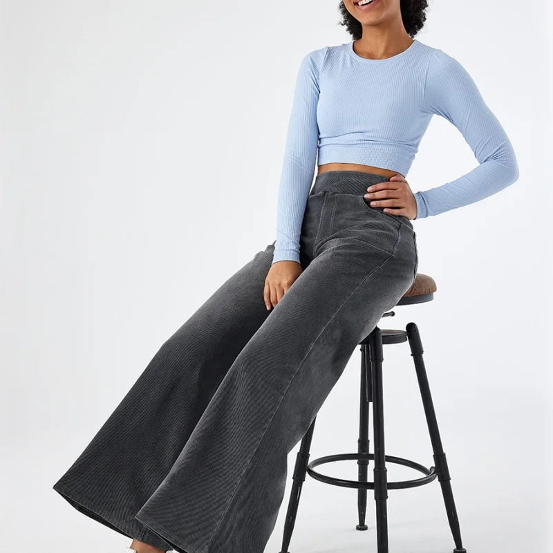 Pantalones vaqueros anchos de talla grande para mujer