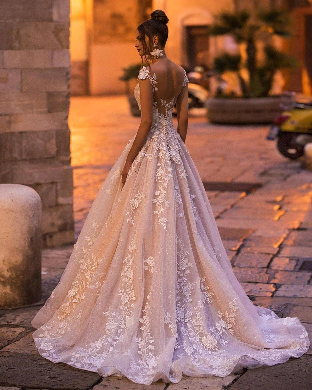 Vestidos de novia bohemios para mujer, transparentes, con hombros descubiertos