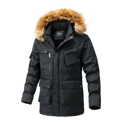 Parkas cortavientos, abrigo resistente al frío con relleno de algodón para hombre